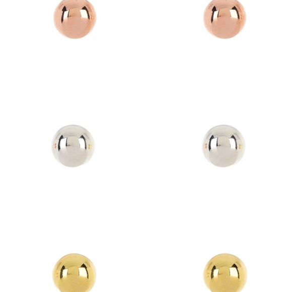 Agento Vivo Sterling Silver Ball Studs Earrings - Picture 4 of 8